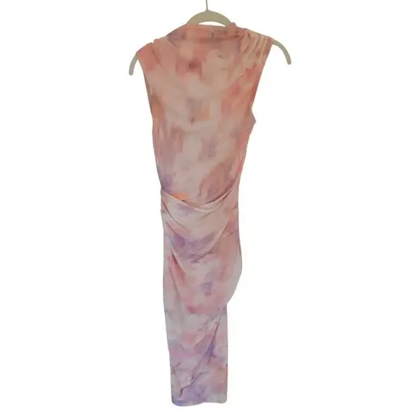 Misha Tillie Mesh Waterlily Print Midi Dress Size S - Picture 6 of 6